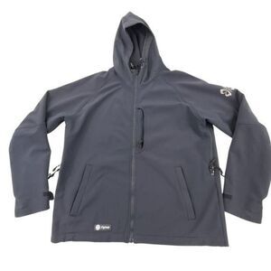 Flylow Jacket XL Softshell coat black Hood Full Zi‎